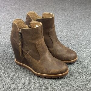 UGG Australia Myrna Lodge Wedge Leather Sheepskin Ankle Boots #1008715 Womens 5
